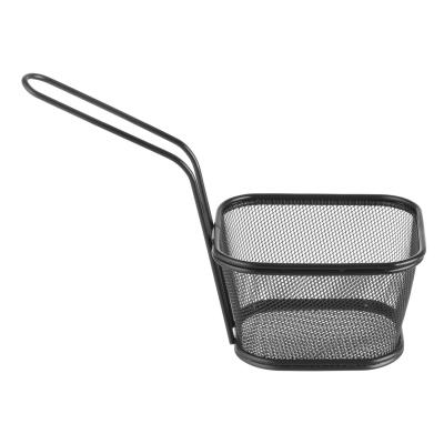 Servírovací mini fritovací košík stohovatelný černý, HENDI, 130x115x(H)80mm | 425695